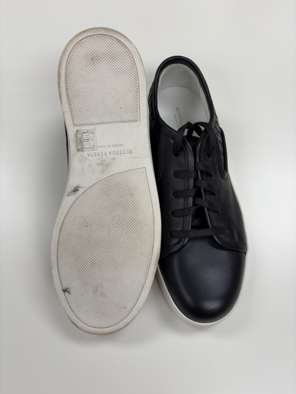 Bottega Veneta Men's Black Intrecciato Woven Leather Sneakers EU 43 US 10 - Picture 4 of 4